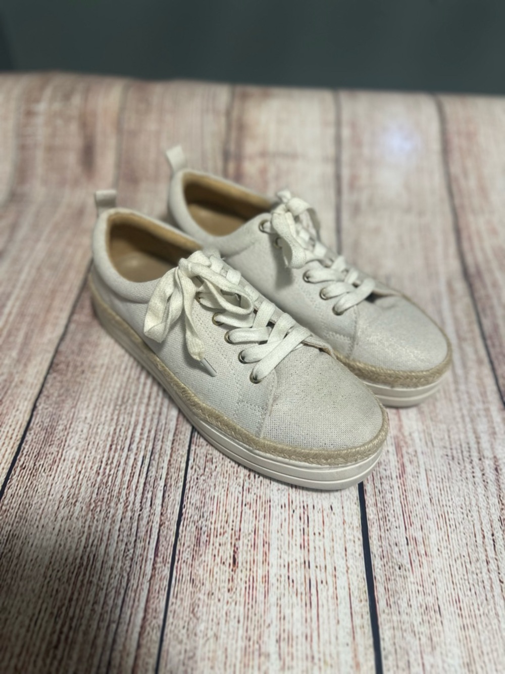 Women's Jack Rogers Cream Casual Platform Sneakers